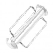 21.5 mm Sliding clasp for beadweaving - Fine silver plating x1