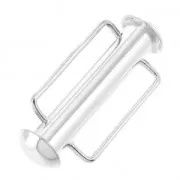21.5 mm Sliding clasp for beadweaving - Fine silver plating x1