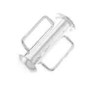 16.5 mm Sliding clasp for beadweaving - Fine silver plating x1