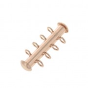 4 rows sliding clasp 27 mm with perpendicular loops - Rose Gold Tone x1|raw }}