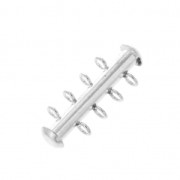 4 rows sliding clasp 27 mm with perpendicular loops - Fine silver plating x1|raw }}