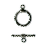Spiral shaped toggle clasp 16mm black nickel tone x1|raw }}