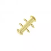 2 rows sliding clasp 16.5 mm with perpendicular loops - Fine Gold Platedx1