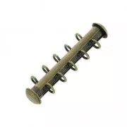 5 rows sliding clasp 31 mm with perpendicular loops - Bronze Tone x1