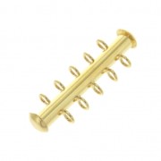 5 rows sliding clasp 31 mm with perpendicular loops - Gold Tone x1|raw }}