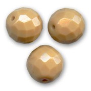 Fire Polished faceted round beads 14mm Camel x4