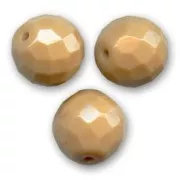 Fire Polished faceted round beads 14mm Camel x4