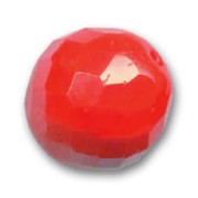 Fire Polished faceted round bead 18mm Red Coral x1