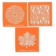 3 Silk Screens for polymer clay 75x75 mm - Fall Leaf x1
