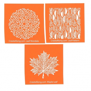 3 Silk Screens for polymer clay 75x75 mm - Fall Leaf x1