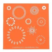 Silk Screen for polymer clay 125x125mm - Mandala builder rays x1