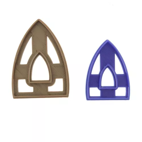 Set of 2 cookie cutters for polymer clay - Bagde x1