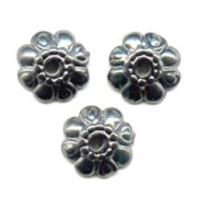 bead cap 9mm black nickel-colored x8