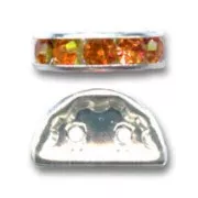 Half moon Rondelle 14x8mm Silver-colored Topaz x1