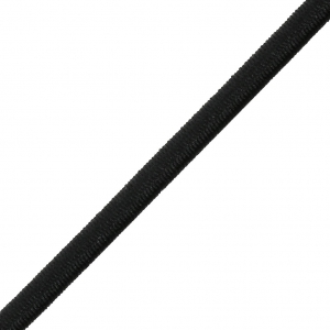 Sheathed elastic cord 3 mm Black x1 m
