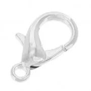 Clasp - lobster claw 18 mm Fine silver plating x1