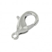 12mm Lobster Clasp - Rhodium Tone x5