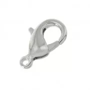 12mm Lobster Clasp - Rhodium Tone x5
