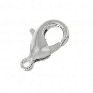 12mm Lobster Clasp - Rhodium Tone x5