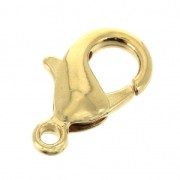 Clasp - lobster claw 15 mm fine Gold plated x1