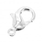Clasp - lobster claw 15 mm Fine silver plating x1|raw }}