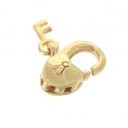 Clasp - lobster claw lock shape and heart 11 mm Gold Tone x1|raw }}