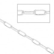 925 Sterling Silver rectangle mesh chain 2.7 mm x 50 cm|raw }}