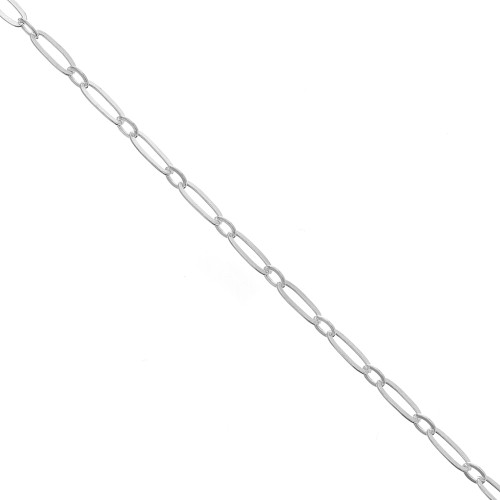 925 Sterling Silver cable and rectangle mesh chain 2.6 mm x50 cm