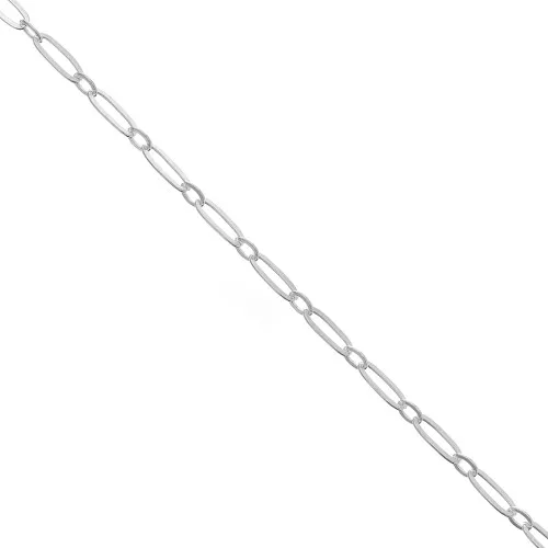 925 Sterling Silver cable and rectangle mesh chain 2.6 mm x50 cm