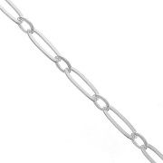 925 Sterling Silver cable and rectangle mesh chain 2.6 mm x50 cm