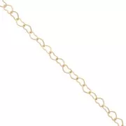 Heart mesh chain 4.5 mm Gold Plated 3 microns x50 cm