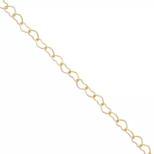 Heart mesh chain 4.5 mm Gold Plated 3 microns x50 cm