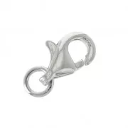 Clasp - lobster claw 11 mm Rhodium Tone x1