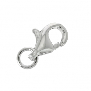 Clasp - lobster claw 11 mm Rhodium Tone x1
