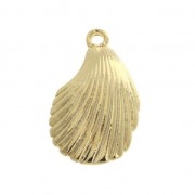 Brass shell pendant 20x12 mm Gold Tone x1|raw }}