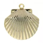 Brass shell pendant 22x24 mm Gold Tone x1