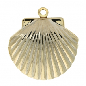 Brass shell pendant 22x24 mm Gold Tone x1