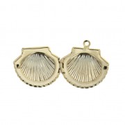 Brass shell pendant 22x24 mm Gold Tone x1