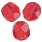 Fire Polished faceted round beads 4mm Light Siam  x50|raw }}