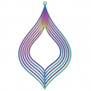 Laser cut tinted drop pendant 60x34 mm Geometric pattern x1|raw }}