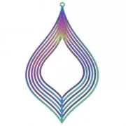 Laser cut tinted drop pendant 60x34 mm Geometric pattern x1