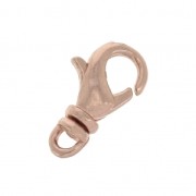 Clasp - lobster claw with a rotating loop 14 mm Rose Gold Tone x1|raw }}