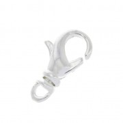 Clasp - lobster claw with a rotating loop 14 mm Fine silver plating x1|raw }}