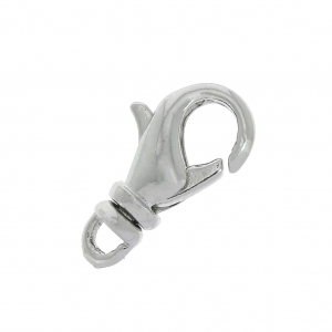 Clasp - lobster claw with a rotating loop 14 mm Rhodium Tone x1