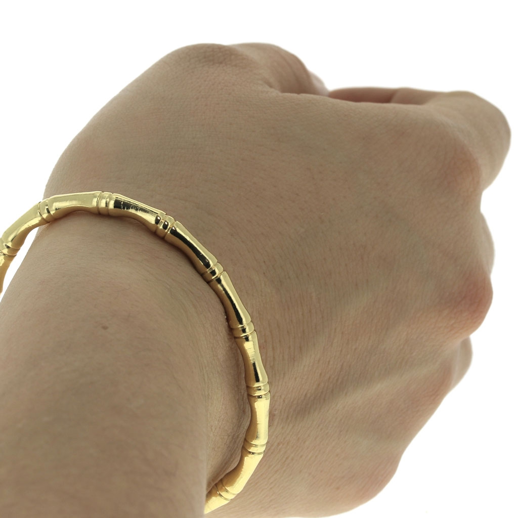 Eco brass bracelet Bangle bracelet 4x175 mm Gold Tone x1 Perles & Co