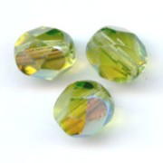 Fire Polished faceted round beads 3mm Olivine AB x50|raw }}