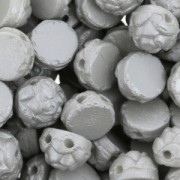 Flowers cabochon beads - 2 holes - 6 mm - Alabaster Pastel Grey x20|raw }}