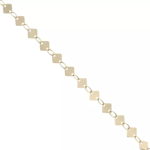 Chain with fancy square mesh 5 mm Gold Tone x 50 cm