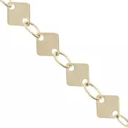 Chain with fancy square mesh 5 mm Gold Tone x 50 cm