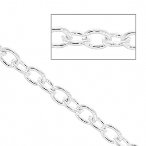 2.5mm Cable mesh chain - fine silver plating x1m